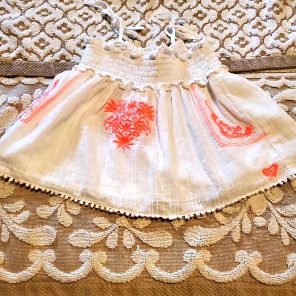 Roxy Baby Embroidered smocked dress/top
